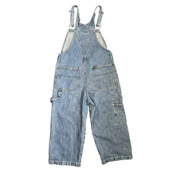 Vintage Y2K Calvin Klein Cropped Denim Carpenter Overalls Women's size Medium - Picture 10 of 15